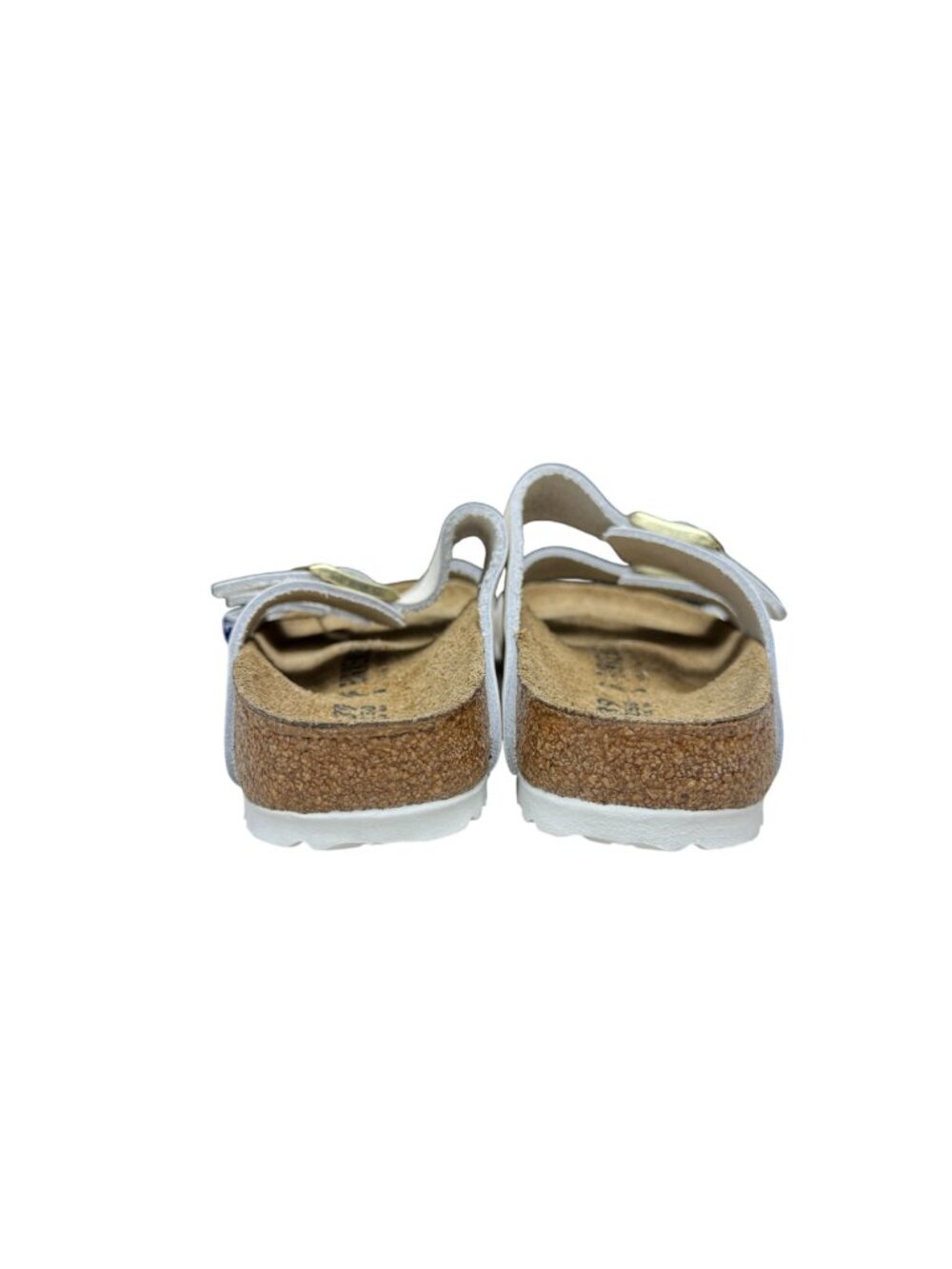Birkenstock Arizona Birko-Flor Sandals Women's White Gold Buckle, Size 39 NWOB - Picture 3 of 9